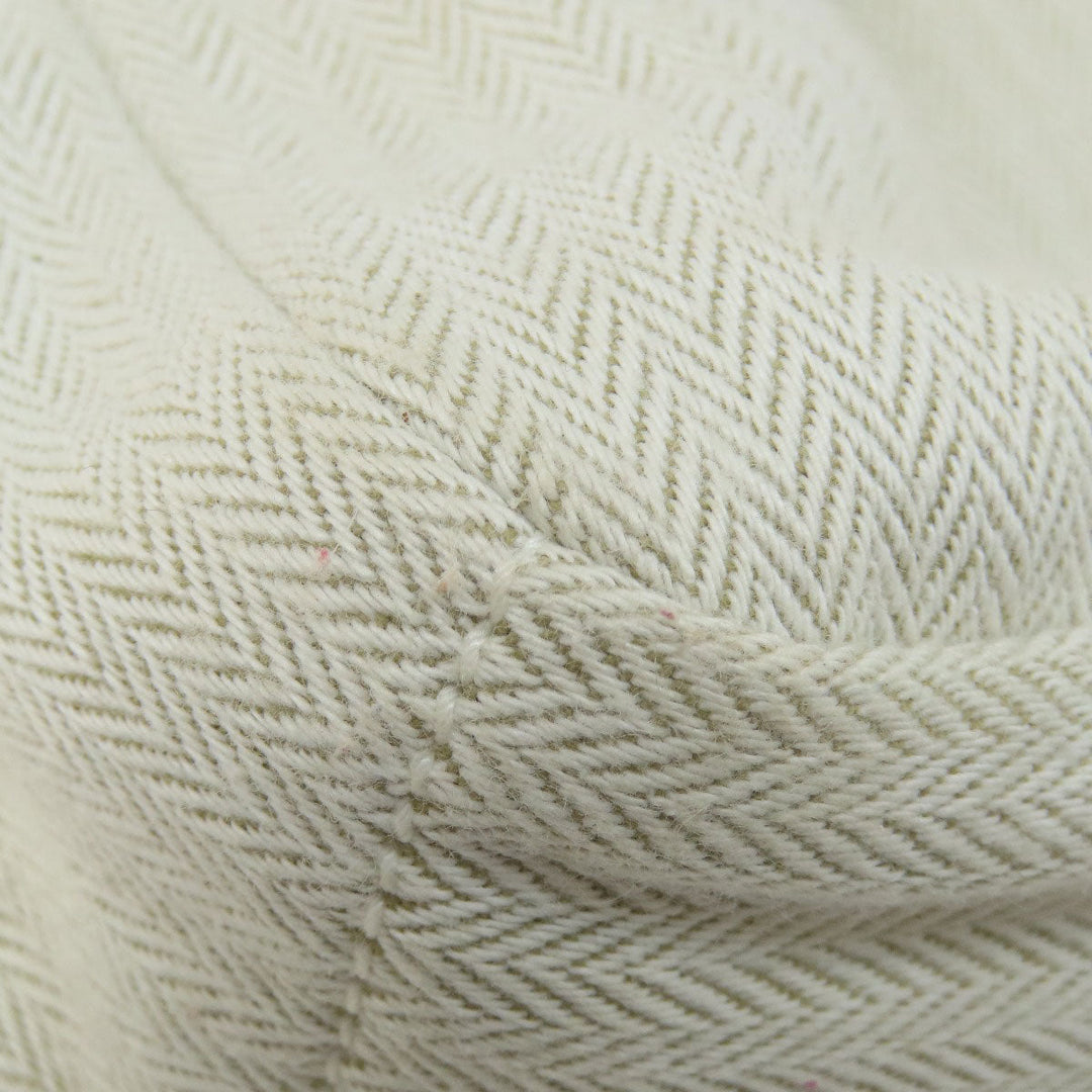 HERMES Cosmetics Pouch Towal chevron beige Foolby 20 Women Used Authentic