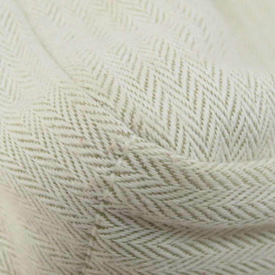 HERMES Cosmetics Pouch Towal chevron beige Foolby 20 Women Used Authentic