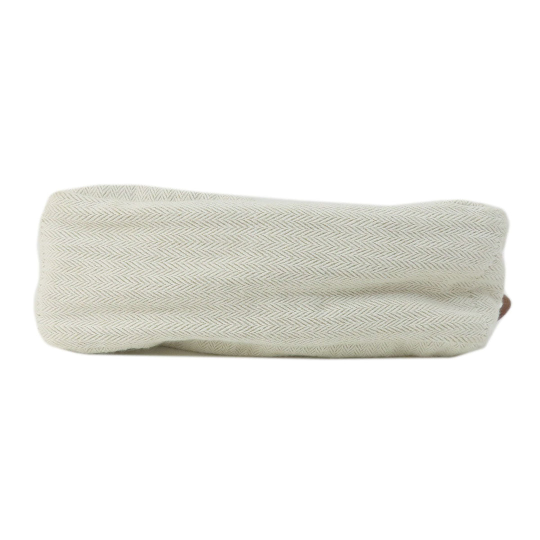 HERMES Cosmetics Pouch Towal chevron beige Foolby 20 Women Used Authentic