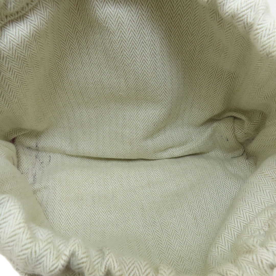 HERMES Cosmetics Pouch Towal chevron beige Foolby 20 Women Used Authentic
