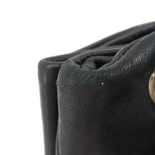 CHANEL Tote Bag lambskin black COCO Mark SilverMetal Women Used Authentic
