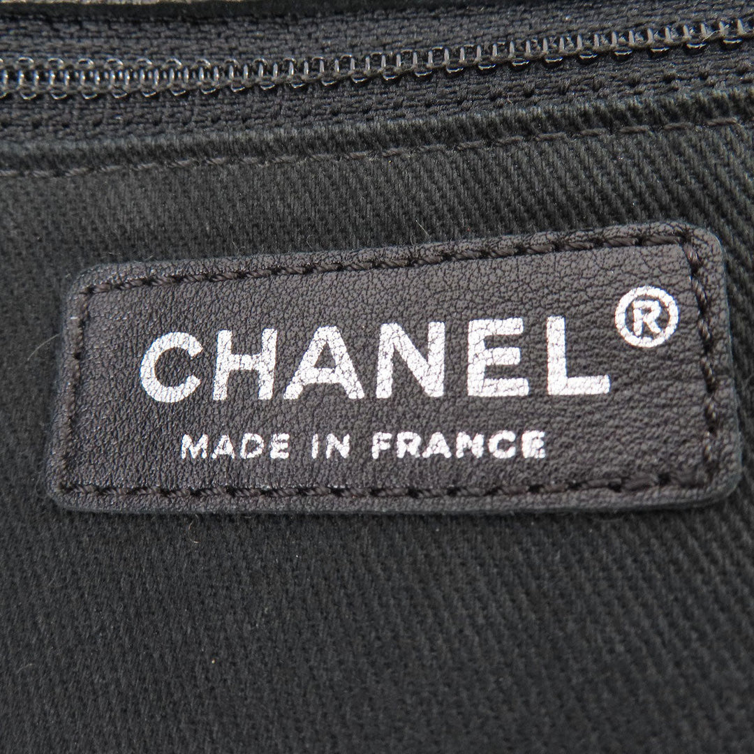 CHANEL Tote Bag lambskin black COCO Mark SilverMetal Women Used Authentic