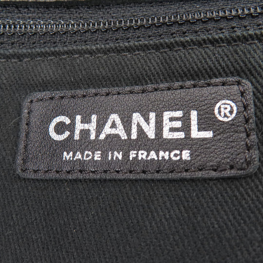 CHANEL Tote Bag lambskin black COCO Mark SilverMetal Women Used Authentic
