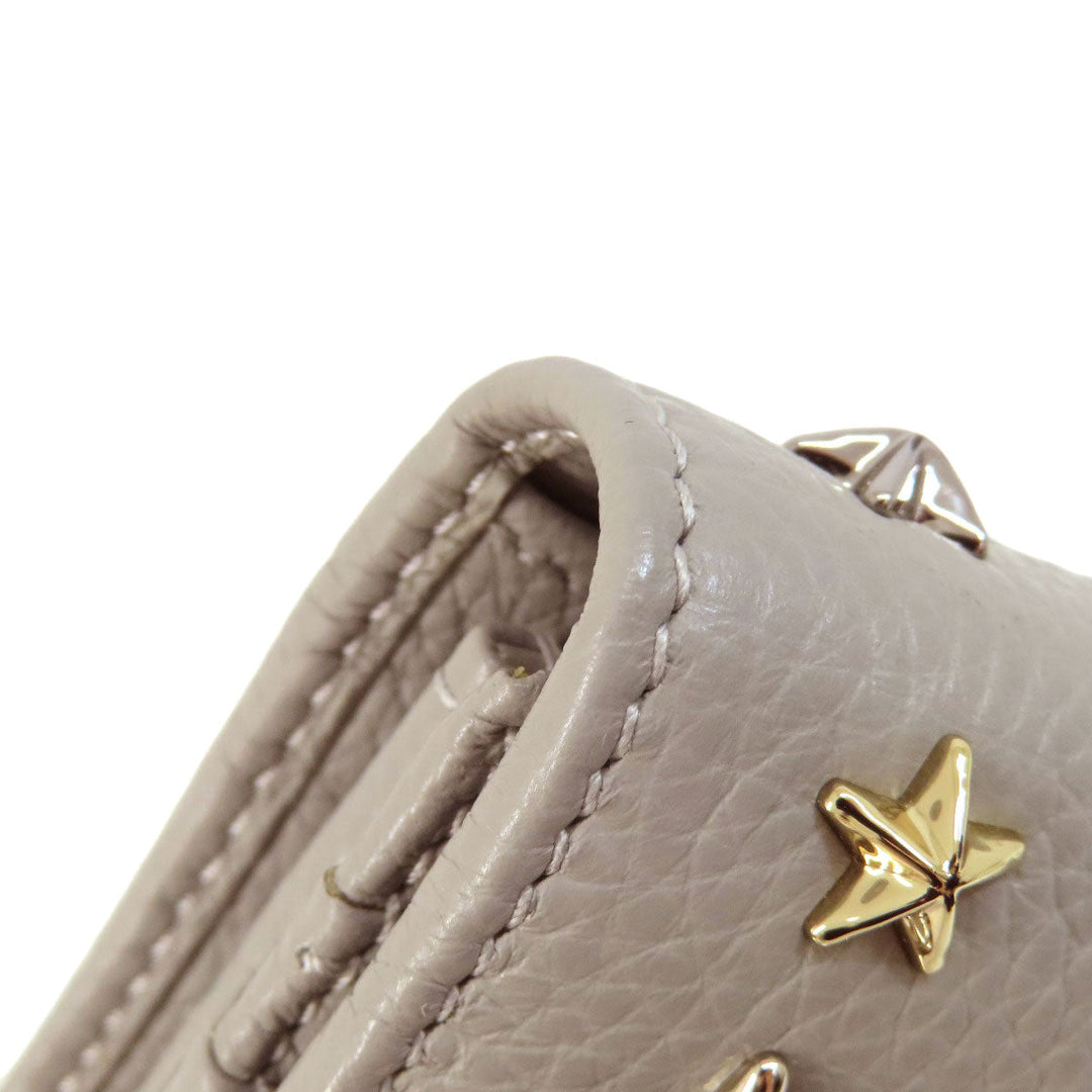 JIMMY CHOO Long Wallet Purse leather gray Star motif Women Used Authentic