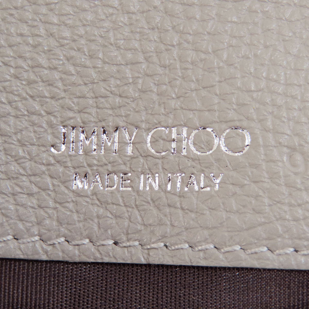 JIMMY CHOO Long Wallet Purse leather gray Star motif Women Used Authentic