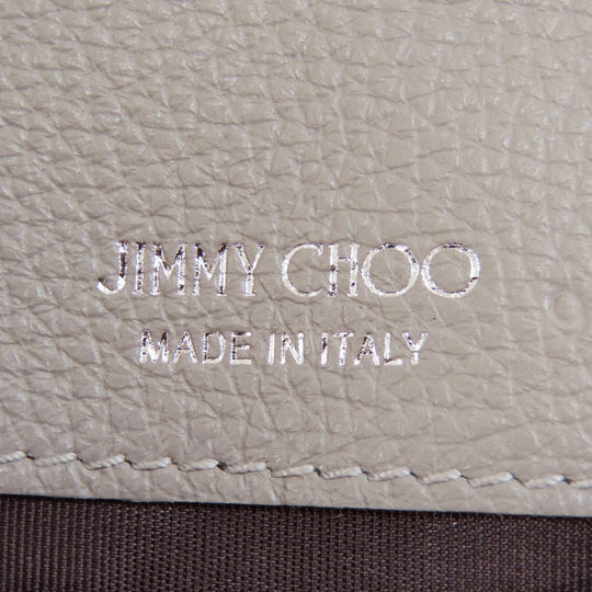 JIMMY CHOO Long Wallet Purse leather gray Star motif Women Used Authentic