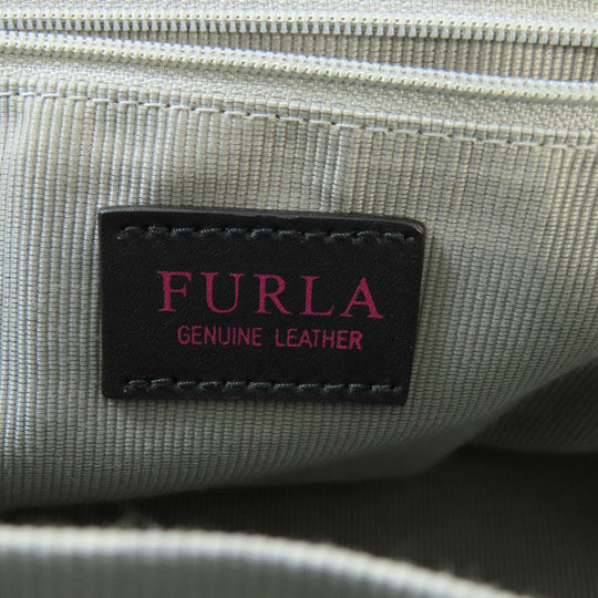 Furla Handbag leather gray 2WAY Women Used Authentic