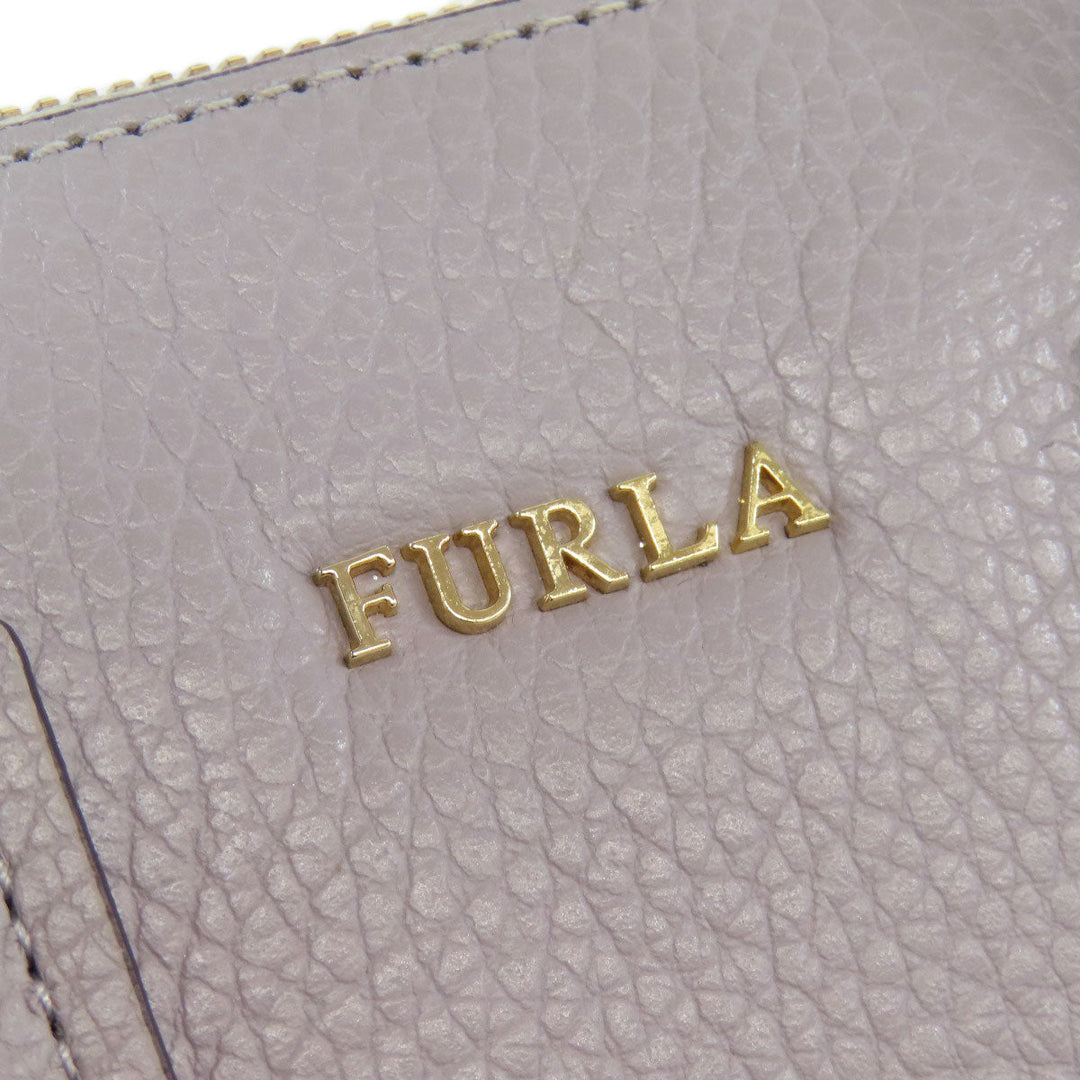 Furla Handbag leather gray 2WAY Women Used Authentic