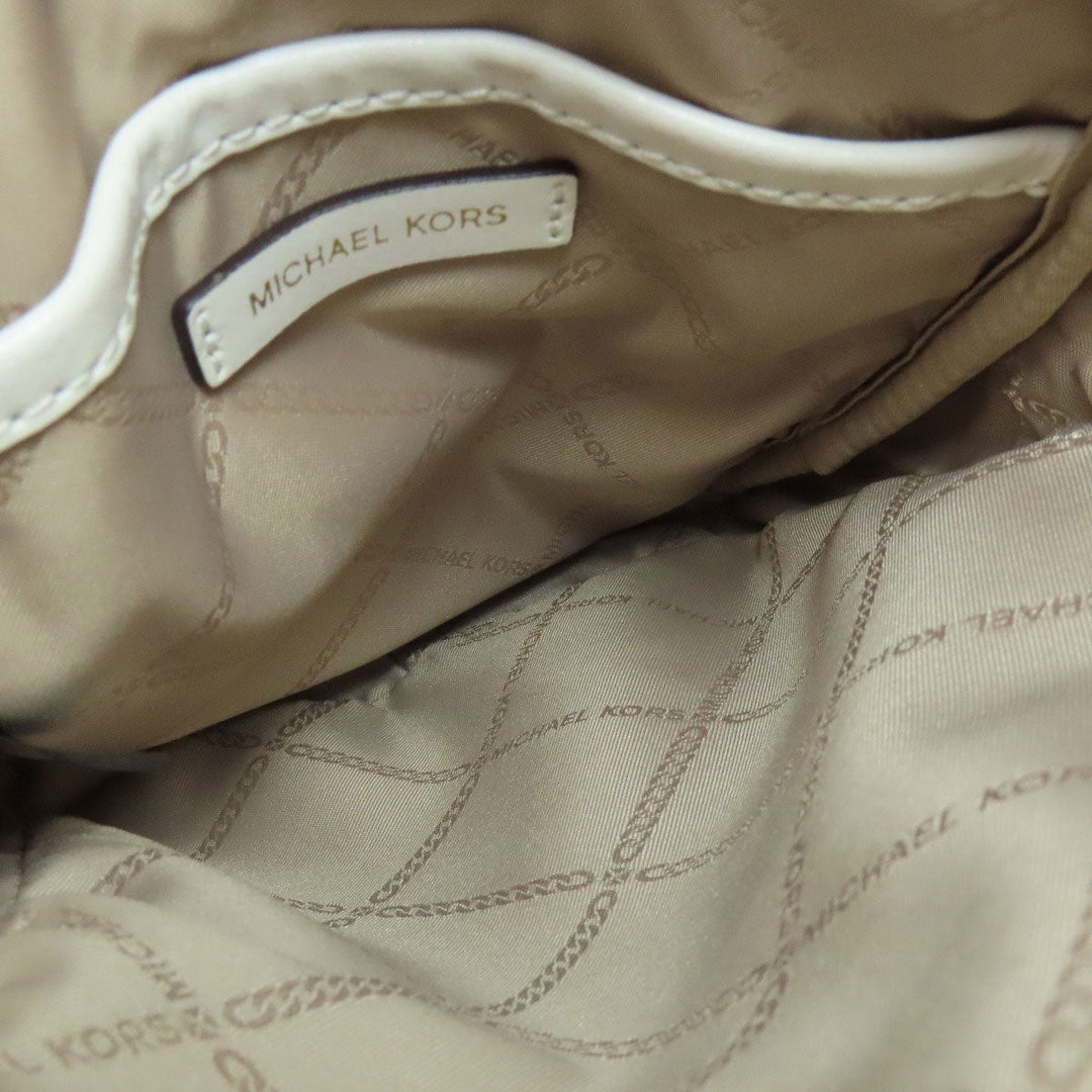 MICHAEL KORS Shoulder Bag PVC white logo Women Used Authentic