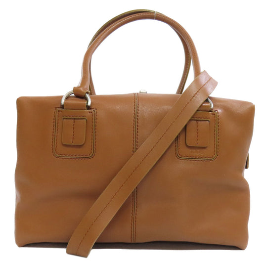 TOD�fS Handbag leather Brown 2WAY Women Used Authentic