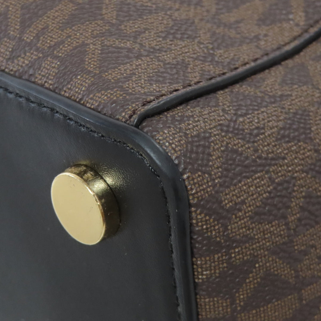 MICHAEL KORS Tote Bag PVC Brown MK signature Women Used Authentic
