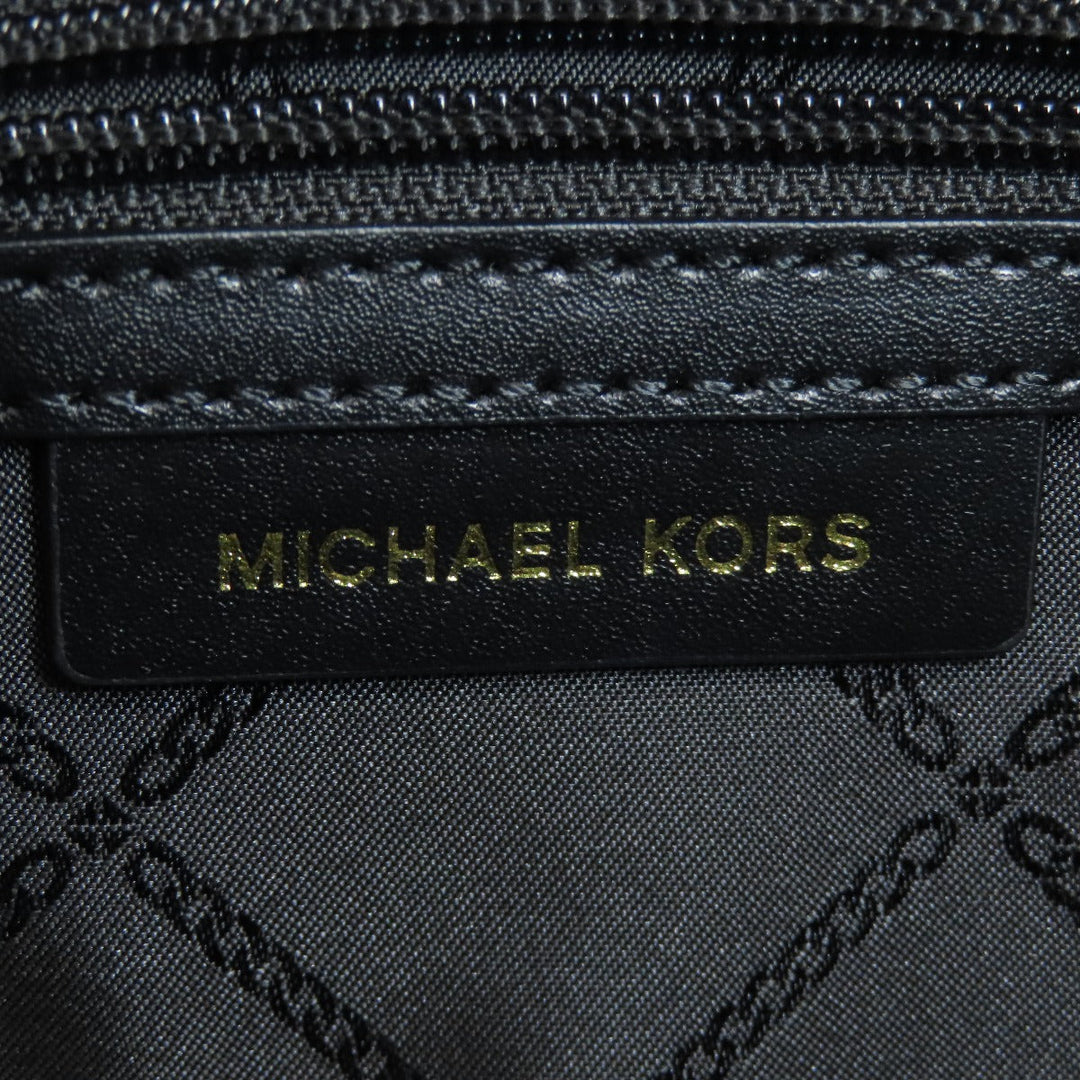 MICHAEL KORS Tote Bag PVC Brown MK signature Women Used Authentic