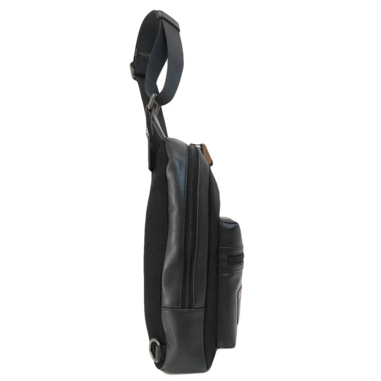 COACH Sling bag F56877 Leather, Nylon black logo mens Used Authentic