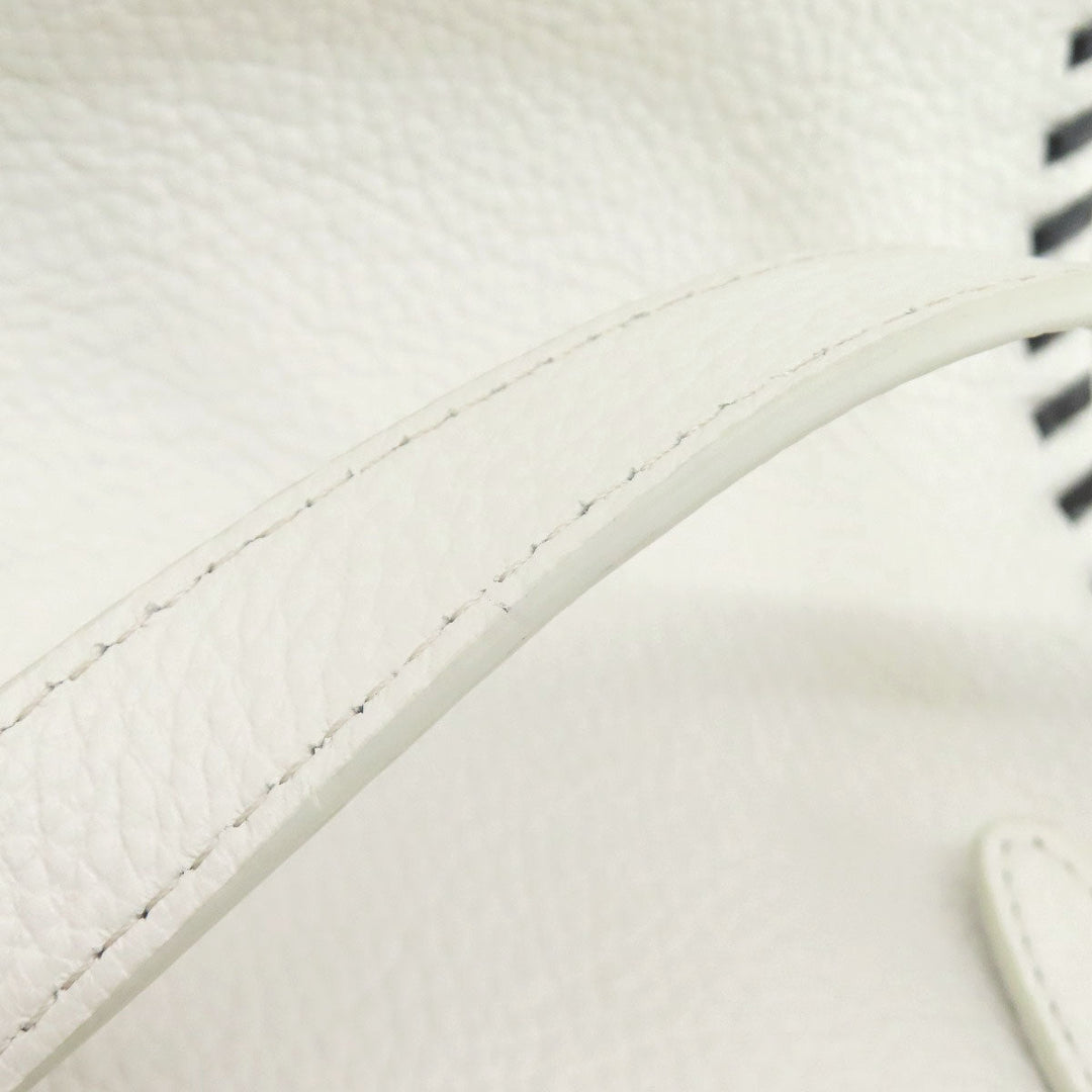 Furla Tote Bag leather white logo Women Used Authentic