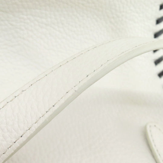 Furla Tote Bag leather white logo Women Used Authentic