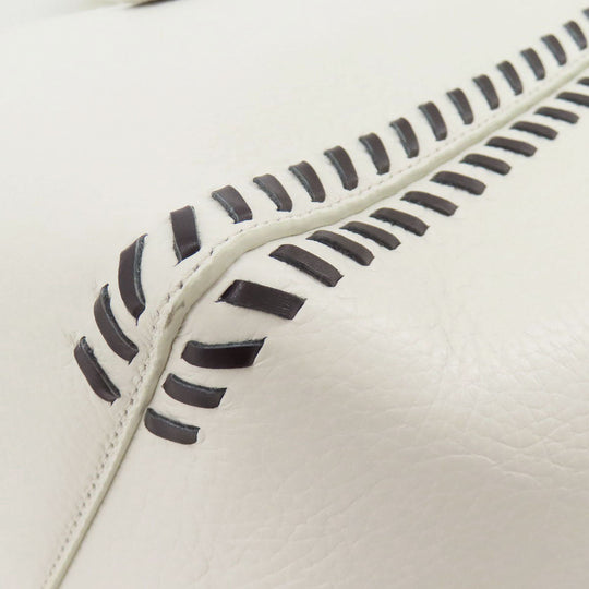 Furla Tote Bag leather white logo Women Used Authentic