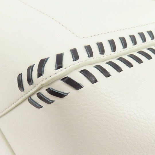 Furla Tote Bag leather white logo Women Used Authentic
