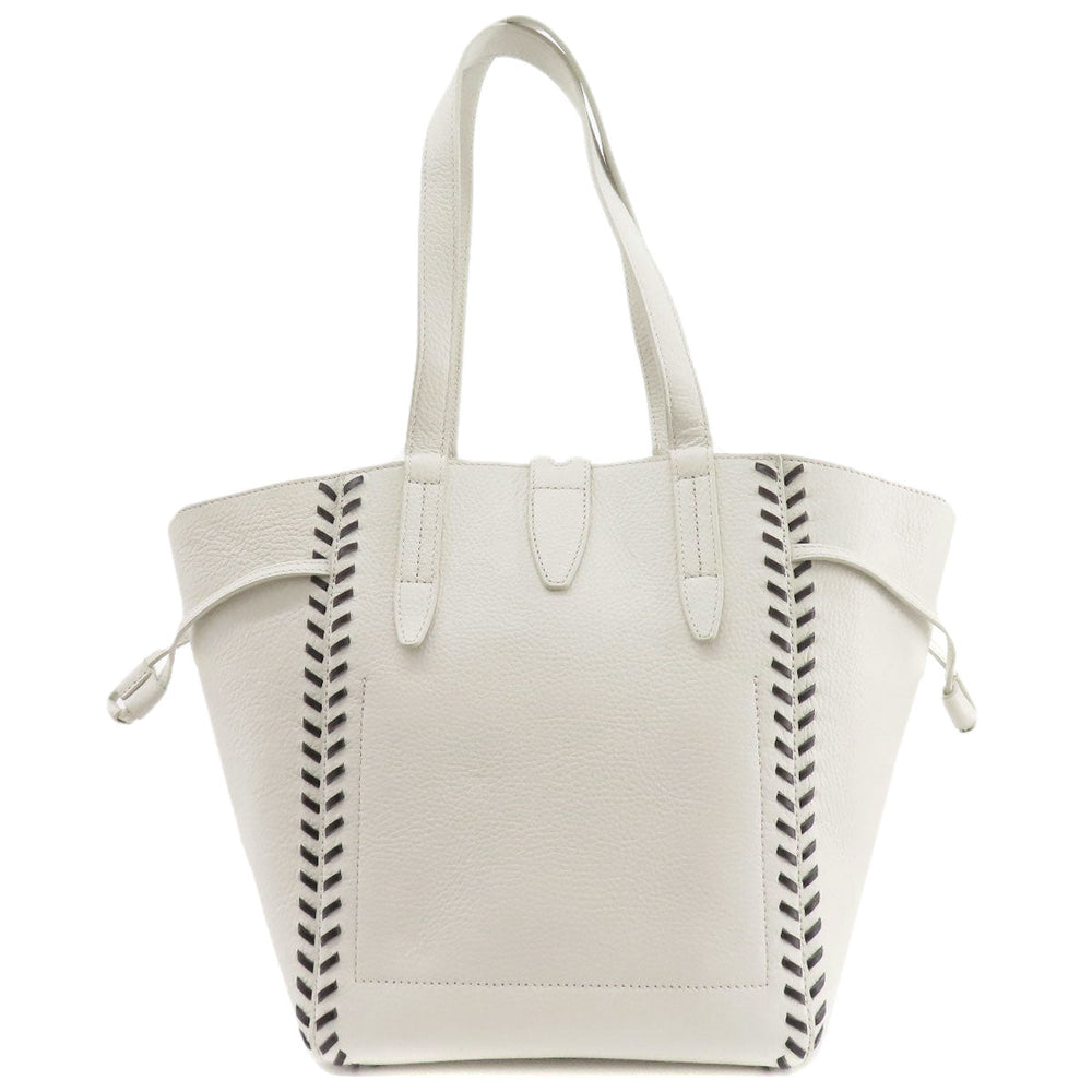 Furla Tote Bag leather white logo Women Used Authentic