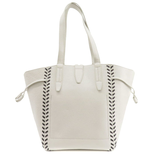 Furla Tote Bag leather white logo Women Used Authentic
