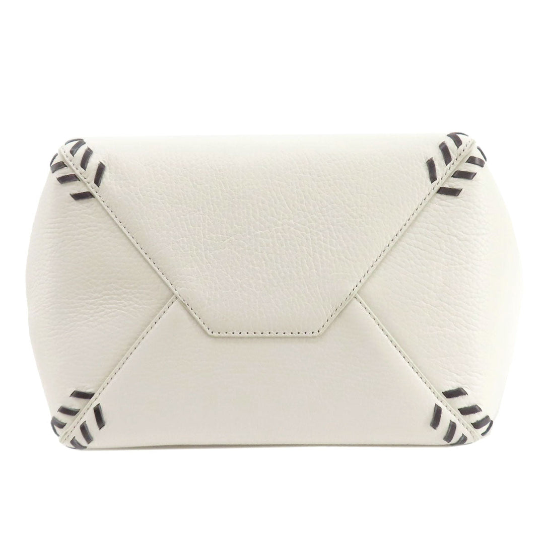 Furla Tote Bag leather white logo Women Used Authentic