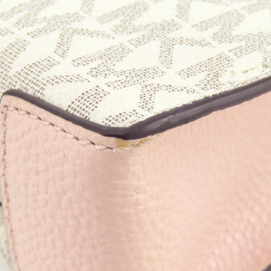 MICHAEL KORS Handbag PVC white MK Signature 2WAY Women Used Authentic