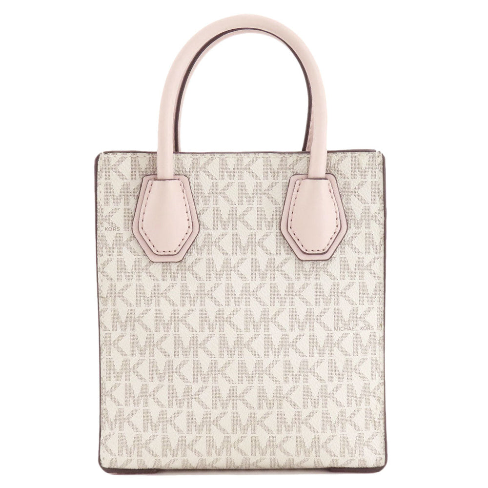 MICHAEL KORS Handbag PVC white MK Signature 2WAY Women Used Authentic