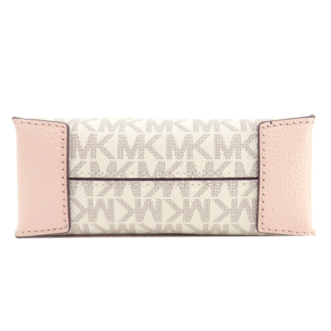 MICHAEL KORS Handbag PVC white MK Signature 2WAY Women Used Authentic