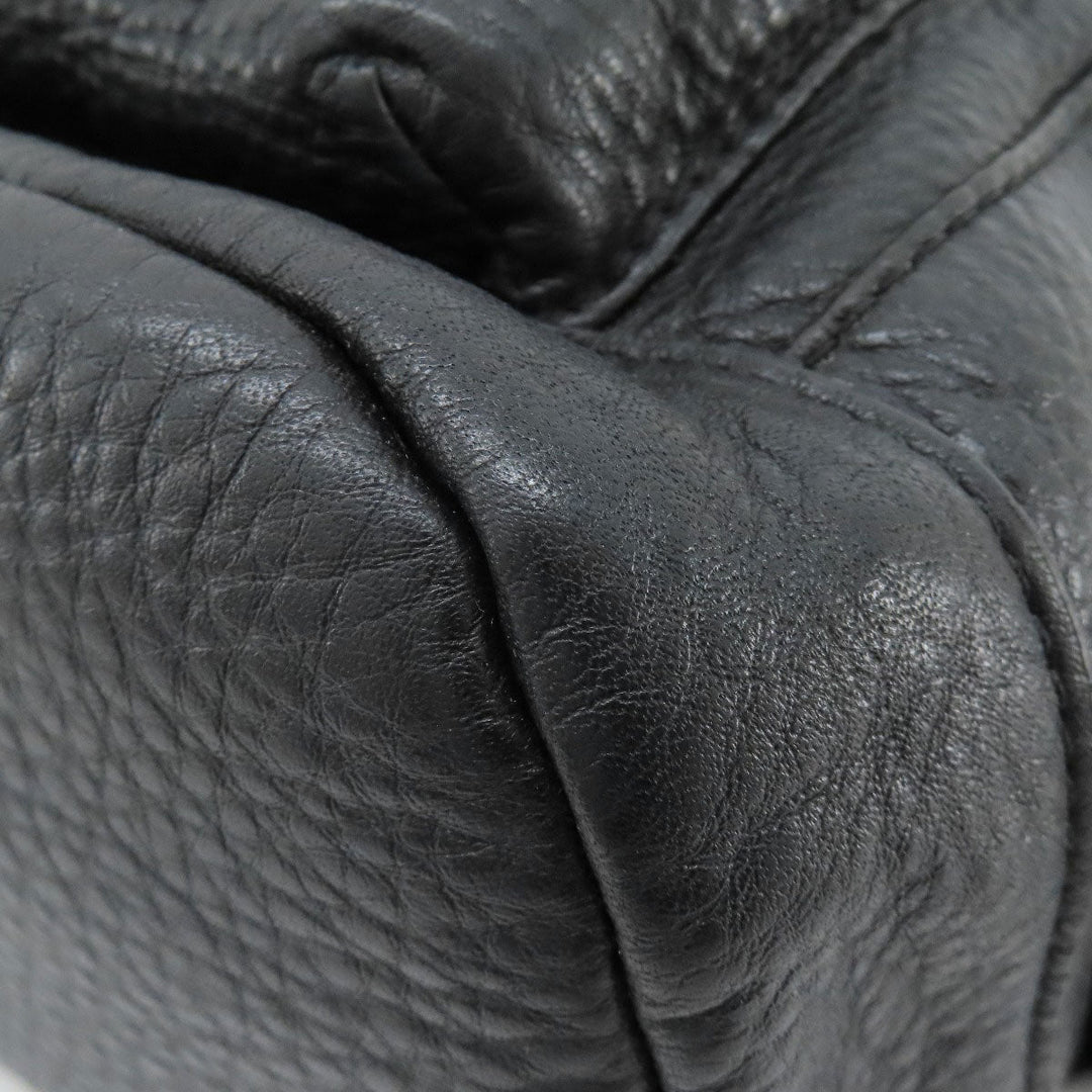 MICHAEL KORS Backpack leather black logo Women Used Authentic