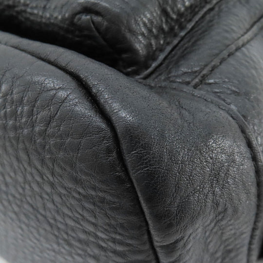 MICHAEL KORS Backpack leather black logo Women Used Authentic