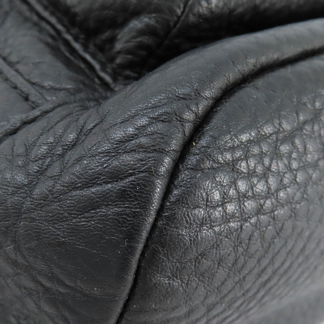 MICHAEL KORS Backpack leather black logo Women Used Authentic