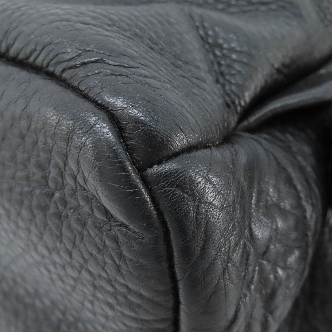 MICHAEL KORS Backpack leather black logo Women Used Authentic