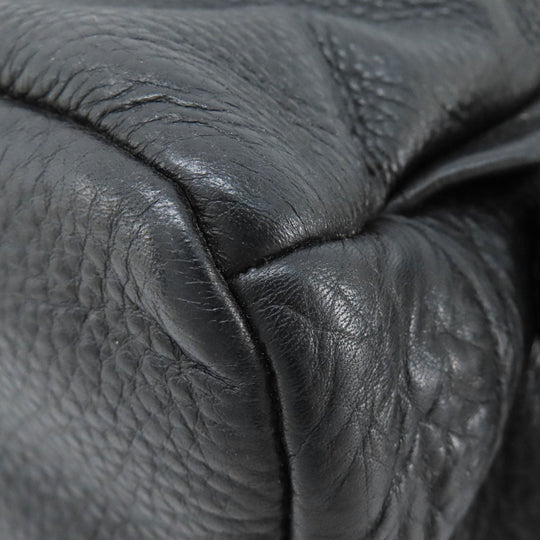 MICHAEL KORS Backpack leather black logo Women Used Authentic