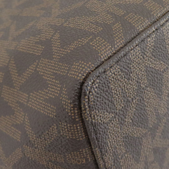 MICHAEL KORS Tote Bag PVC Brown MK signature Women Used Authentic