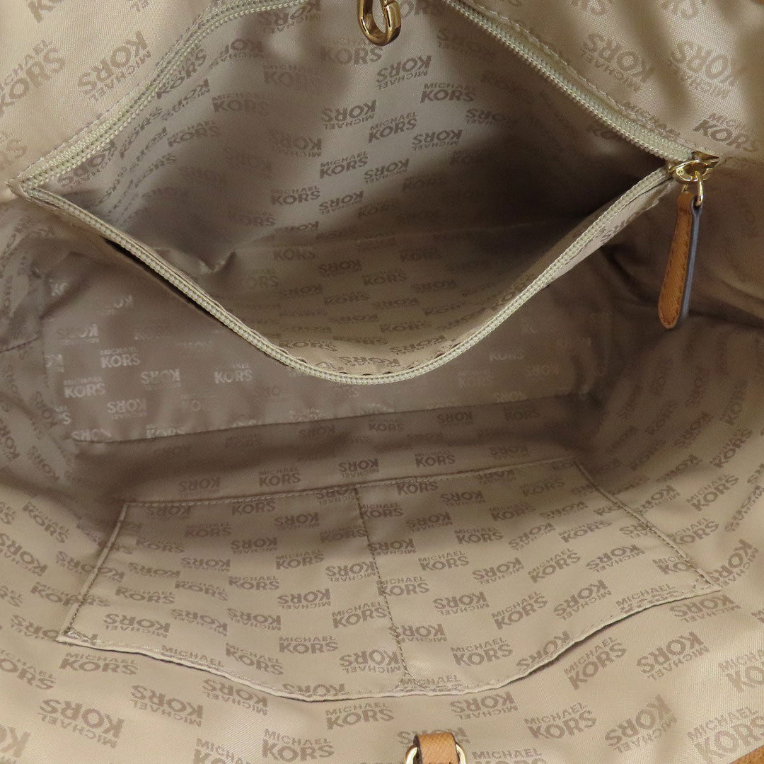 MICHAEL KORS Tote Bag PVC Brown MK signature Women Used Authentic