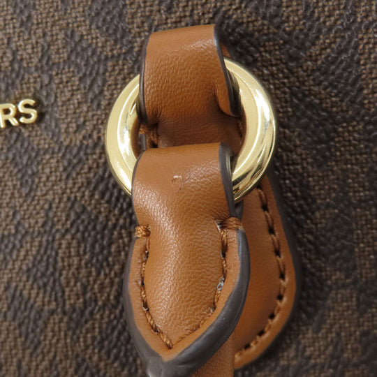 MICHAEL KORS Handbag PVC Brown MK Signature 2WAY Women Used Authentic