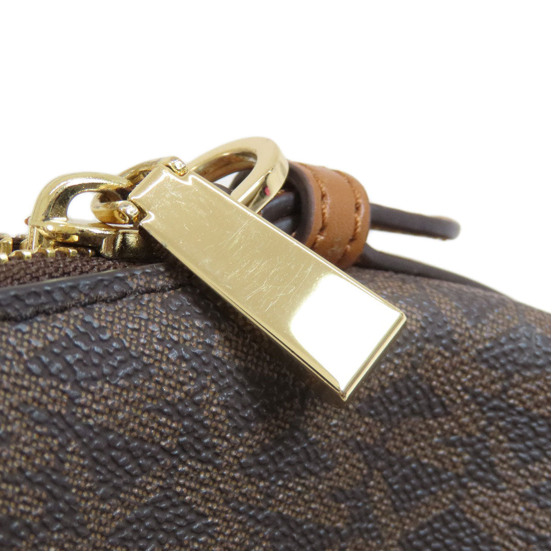 MICHAEL KORS Handbag PVC Brown MK Signature 2WAY Women Used Authentic