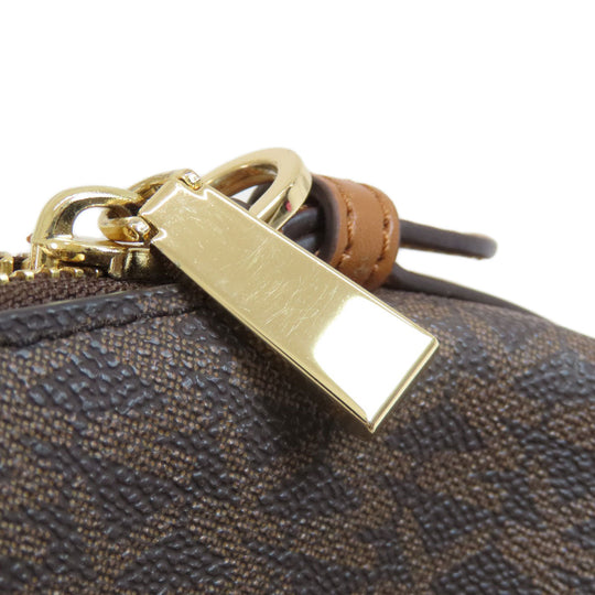 MICHAEL KORS Handbag PVC Brown MK Signature 2WAY Women Used Authentic