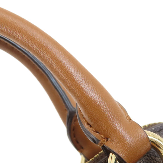 MICHAEL KORS Handbag PVC Brown MK Signature 2WAY Women Used Authentic