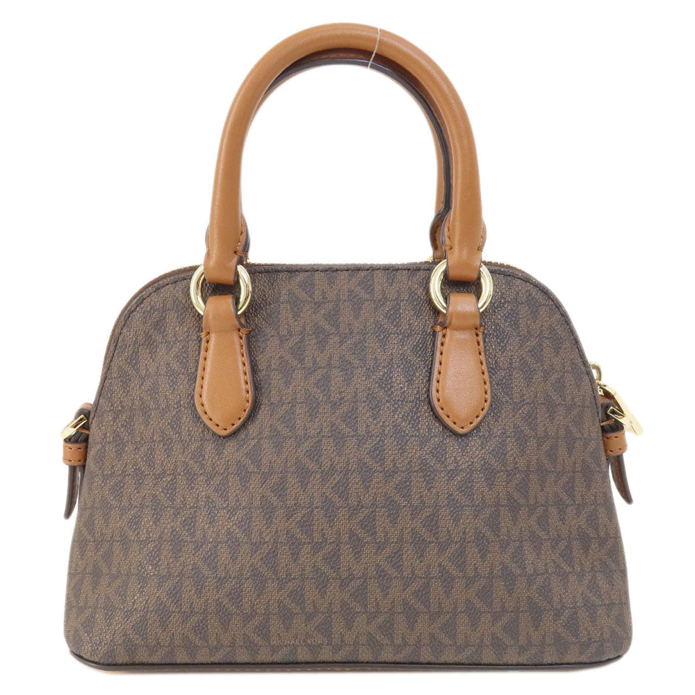 MICHAEL KORS Handbag PVC Brown MK Signature 2WAY Women Used Authentic