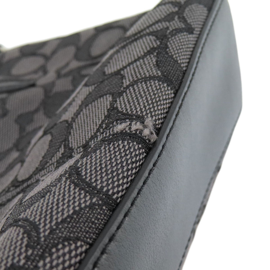 COACH Handbag F57830 canvas gray Signature 2WAY Women Used Authentic