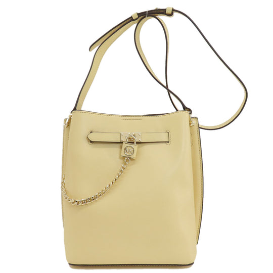MICHAEL KORS Shoulder Bag leather yellow Long shoulder Women Used Authentic
