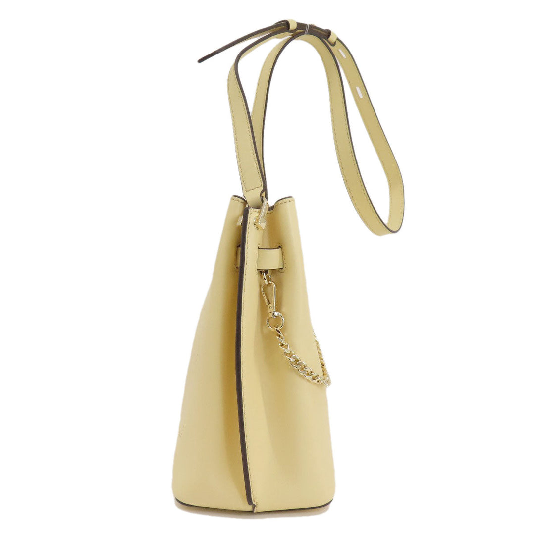 MICHAEL KORS Shoulder Bag leather yellow Long shoulder Women Used Authentic