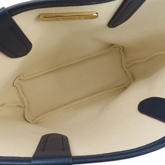 MICHAEL KORS Handbag PVC Navy MK Signature 2WAY Women Used Authentic