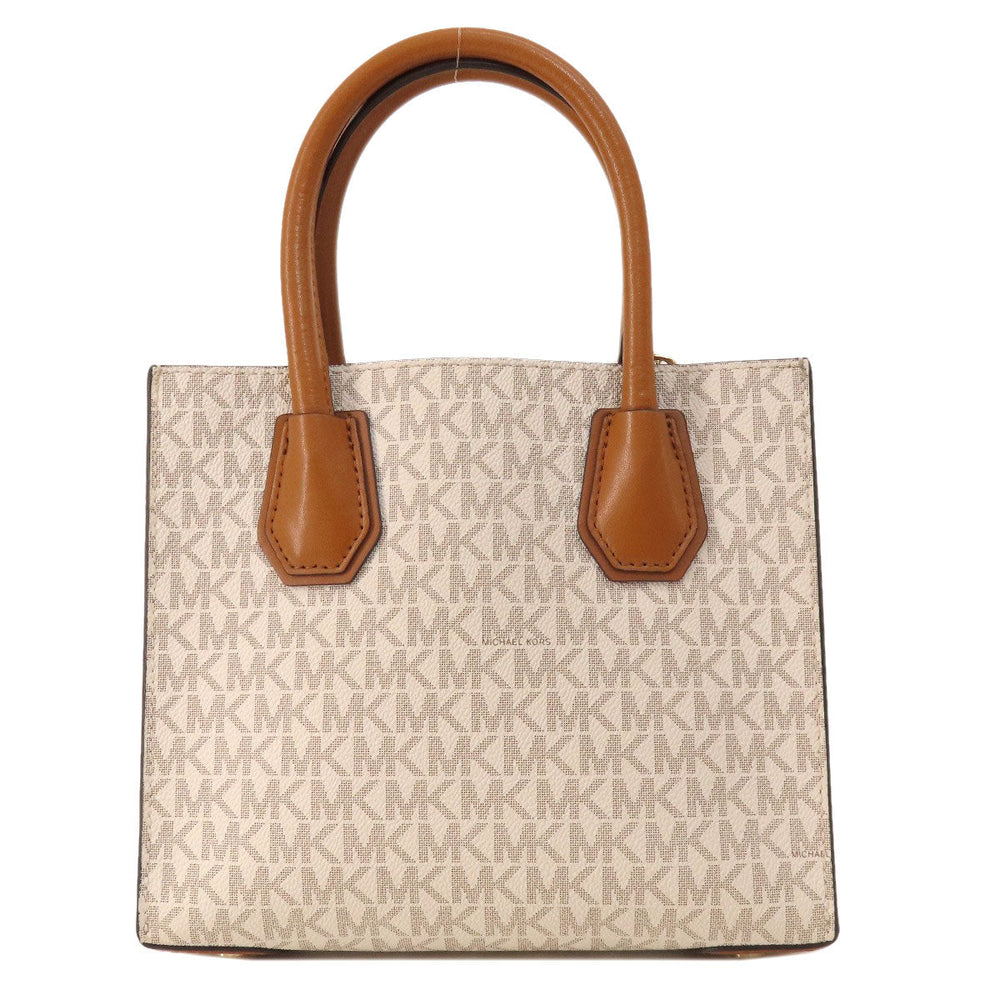 MICHAEL KORS Handbag PVC white MK Signature 2WAY Women Used Authentic