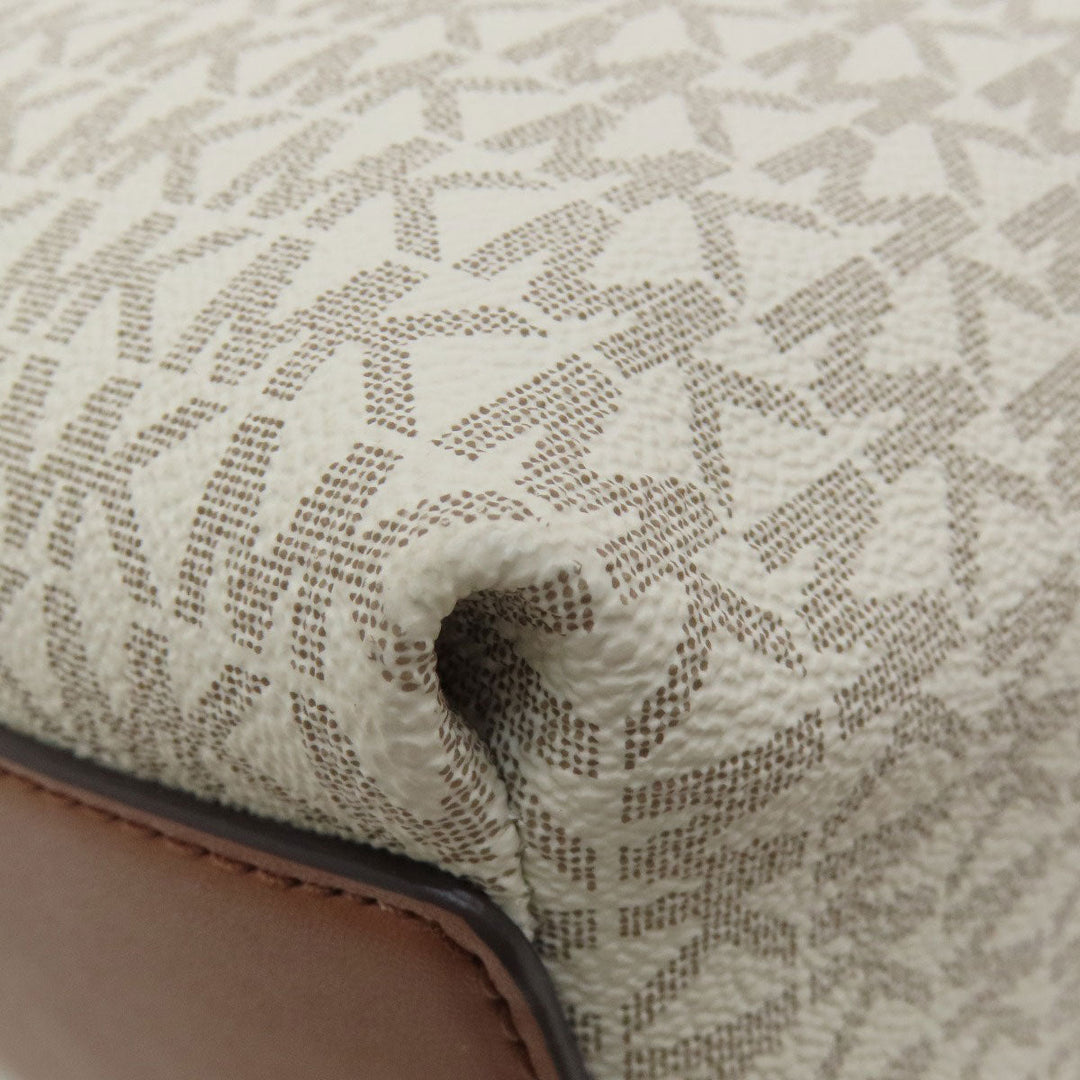 MICHAEL KORS Backpack PVC white MK signature Women Used Authentic