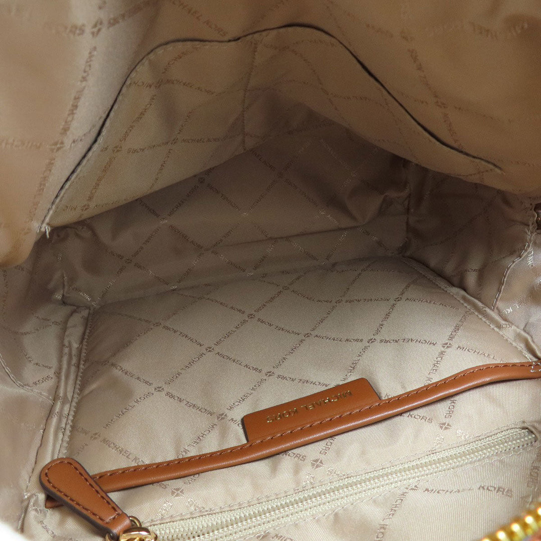 MICHAEL KORS Backpack PVC white MK signature Women Used Authentic