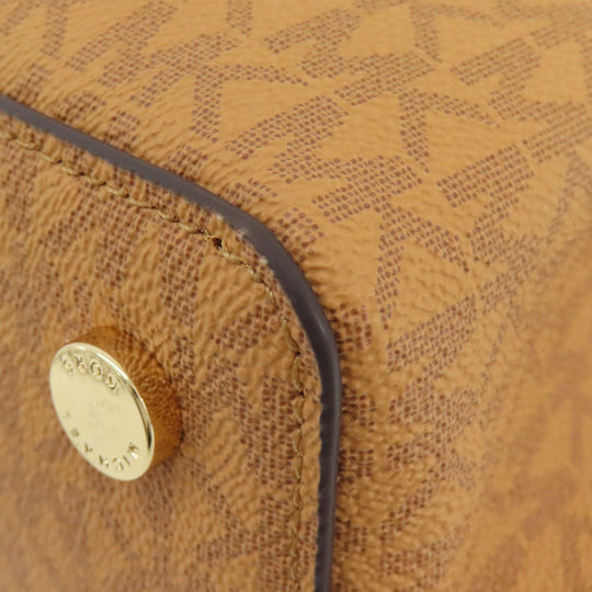 MICHAEL KORS Handbag PVC Brown Emilia 2WAY Women Used Authentic