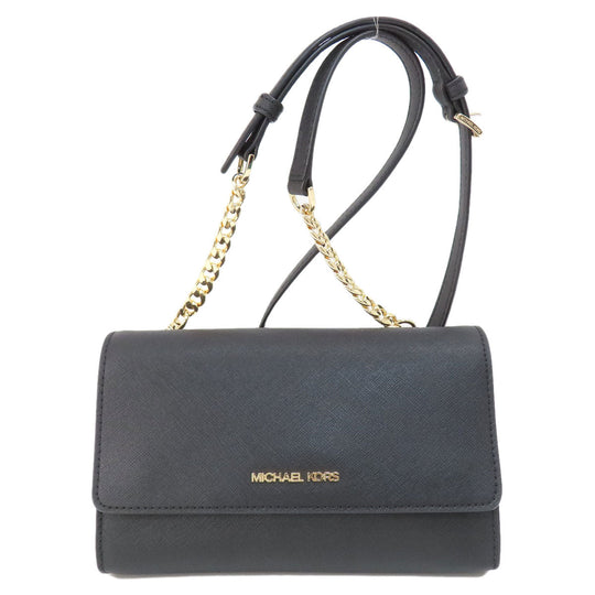 MICHAEL KORS Shoulder Bag PVC black logo Women Used Authentic