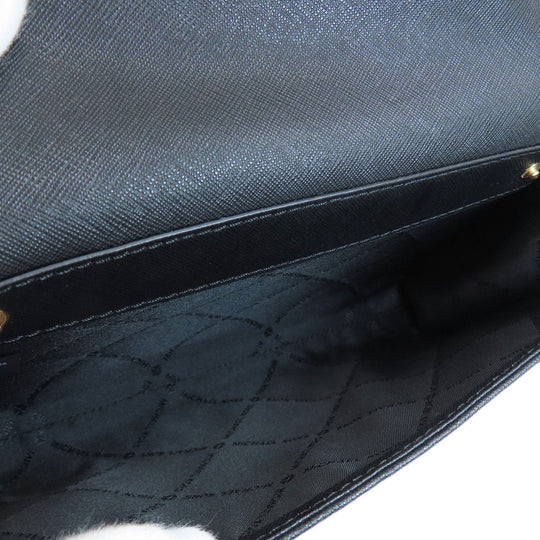 MICHAEL KORS Shoulder Bag PVC black logo Women Used Authentic
