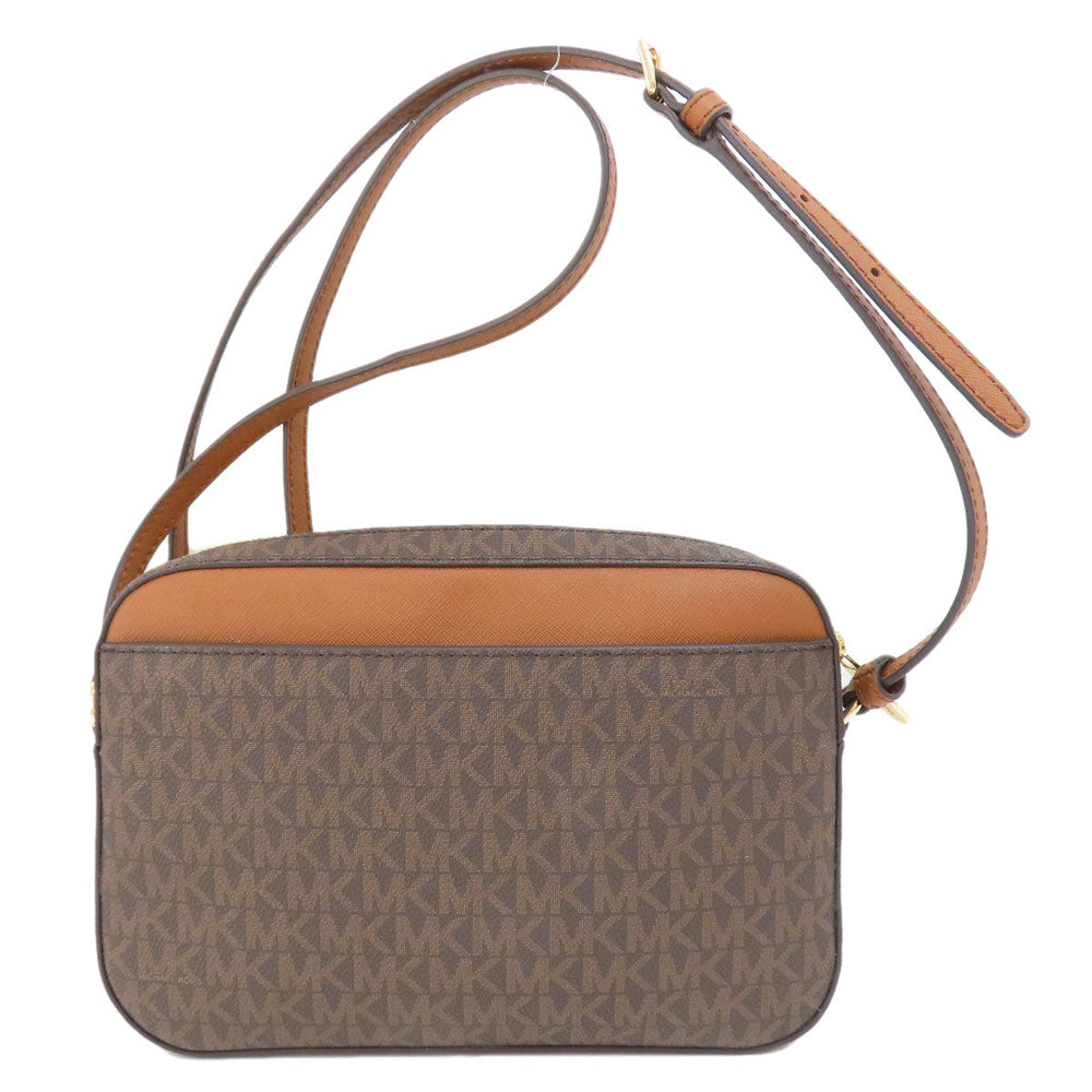 MICHAEL KORS Shoulder Bag PVC Brown MK signature Women Used Authentic